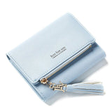 Luxury brand short zipper leather wallet