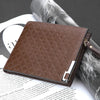 Men's leather wallet with three fold zipper