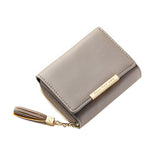 luxury brand ladies leather wallet with tassels