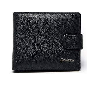 Genuine leather men's wallet with three layers