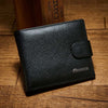 Genuine leather men's wallet with three layers