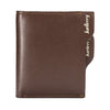 Short, three-story leather men's wallet