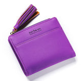 luxury brand ladies leather wallet with tassels