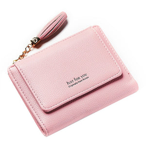 luxury brand womens leather wallet short  zippered