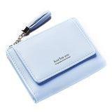 luxury brand womens leather wallet short  zippered