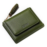 luxury brand womens leather wallet short  zippered